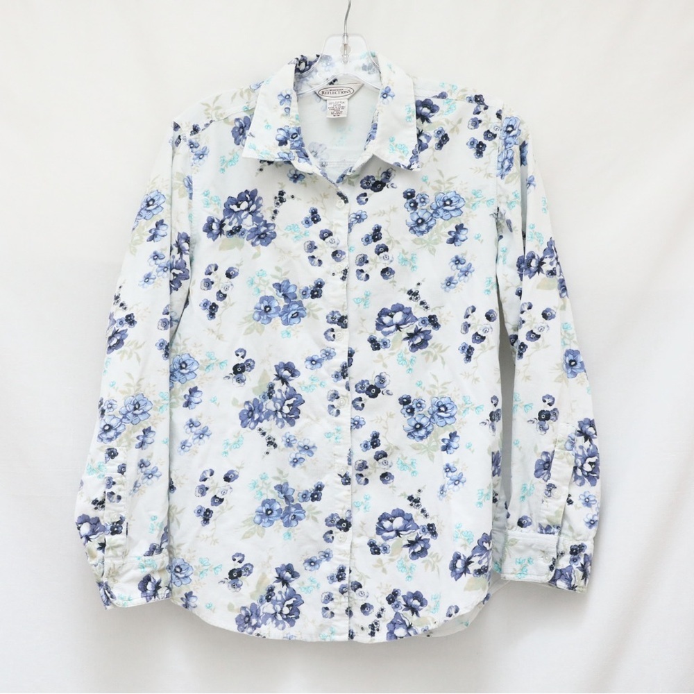 Vintage Northern Reflections women's shirt corduroy floral print cottagecore M